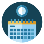 calendário para coleta e entrega